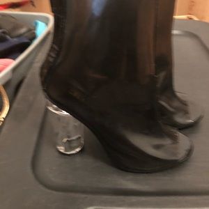 Black Platform Clear Heel Shoe